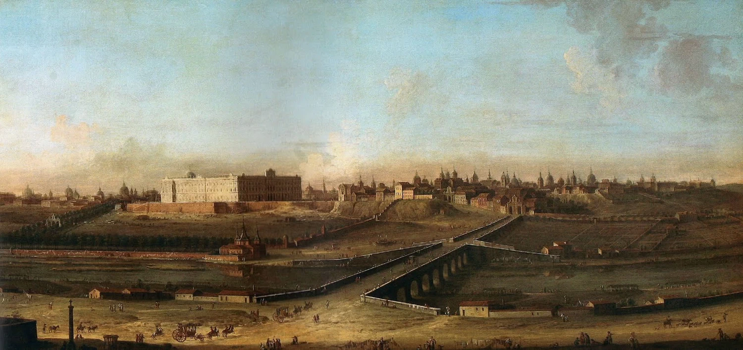Veduta di Madrid da sud, davanti al ponte di Segovia - Palazzo Reale, Napoli